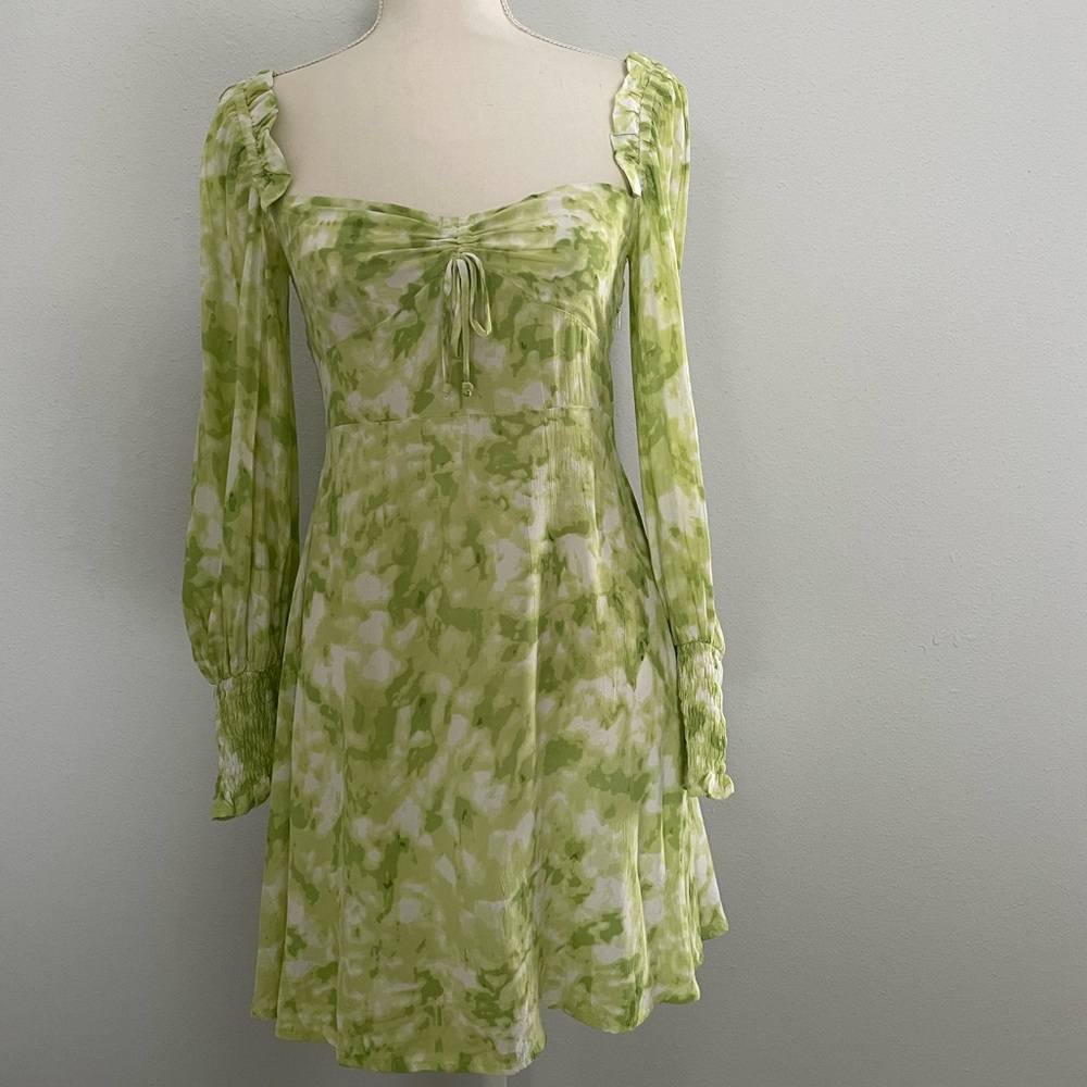 FAITHFULL THE BRAND lime dye mini dress size S